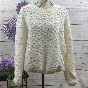 PULLOVER GOLD SHIMMER METALLIC SWEATER CREAM CAMO